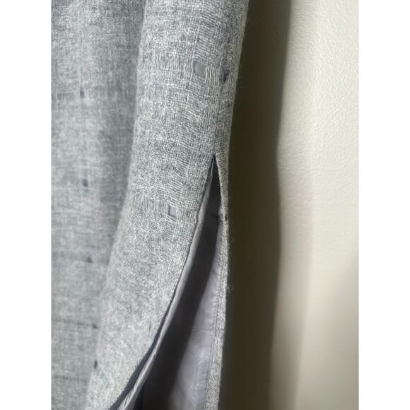 Lafayette 148 New York Maxi Skirt Size 6 Grey Wool Pencil Slit Laser Cut Career - Picture 5 of 12